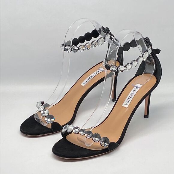 Aquazuura Maxi-Tequila 75 embellished suede sandals size 39 - Picture 4 of 13